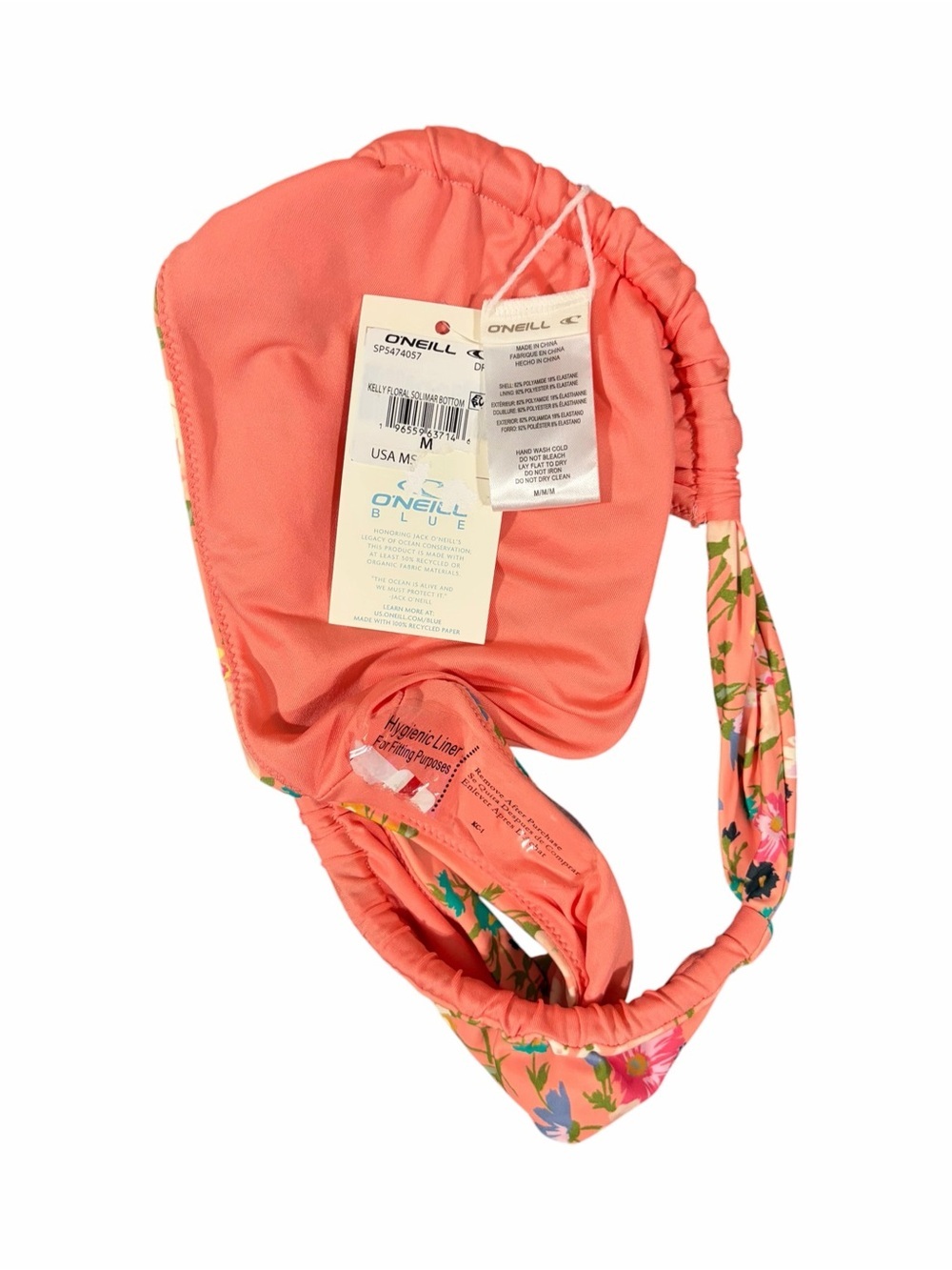 O’Neill Kelly Floral Solimar Medium Bikini Bottoms NWT Peach Floral Size M - Picture 7 of 7
